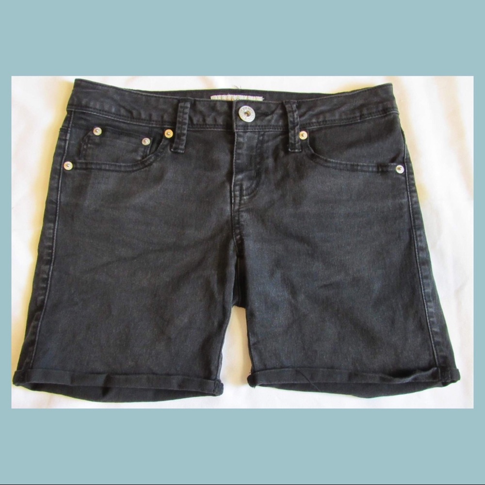 GUESS Black High-Waisted Jean Shorts